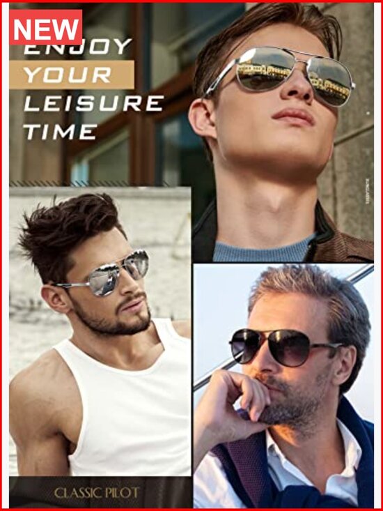 Classic Military Style Pilot Polarized Sunglasses Spring Hinge main image 5